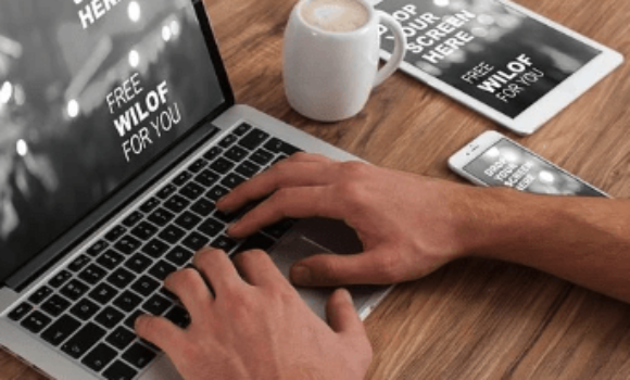 Person working on laptop