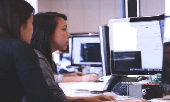 People working at computers